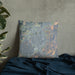 Custom Cedar City Utah Map Throw Pillow in Afternoon on Bedding Against Wall