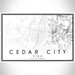 Cedar City Utah Map Print Landscape Orientation in Classic Style With Shaded Background
