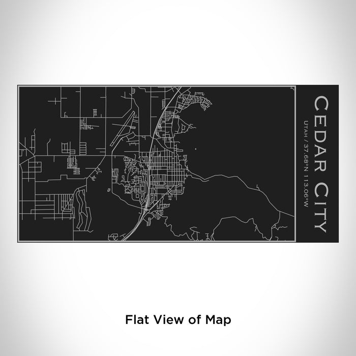 Rendered View of Cedar City Utah Map Engraving on 17oz Stainless Steel Insulated Cola Bottle in Black
