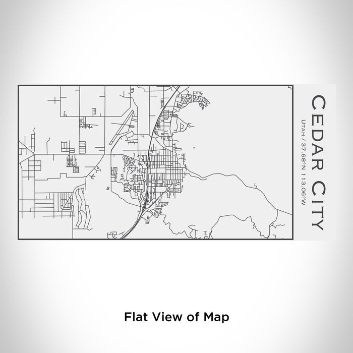Rendered View of Cedar City Utah Map Engraving on 17oz Stainless Steel Insulated Cola Bottle in White