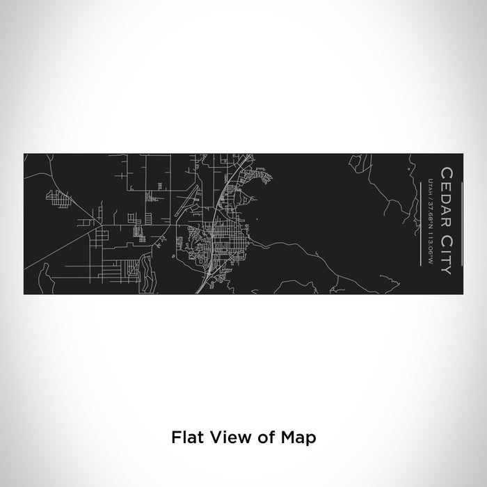 Rendered View of Cedar City Utah Map Engraving on 10oz Stainless Steel Insulated Cup with Sliding Lid in Black