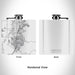 Rendered View of Cedar City Utah Map Engraving on 6oz Stainless Steel Flask in White
