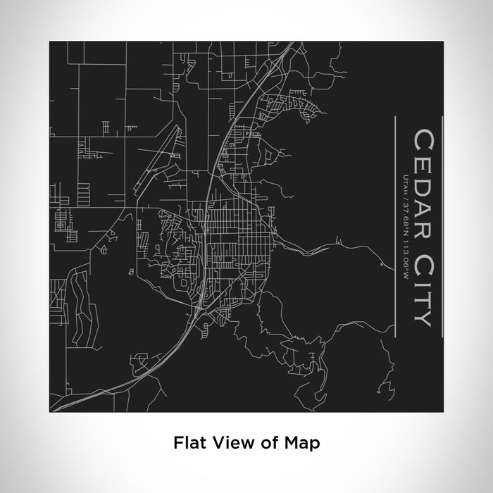 Rendered View of Cedar City Utah Map Engraving on 17oz Stainless Steel Insulated Tumbler in Black