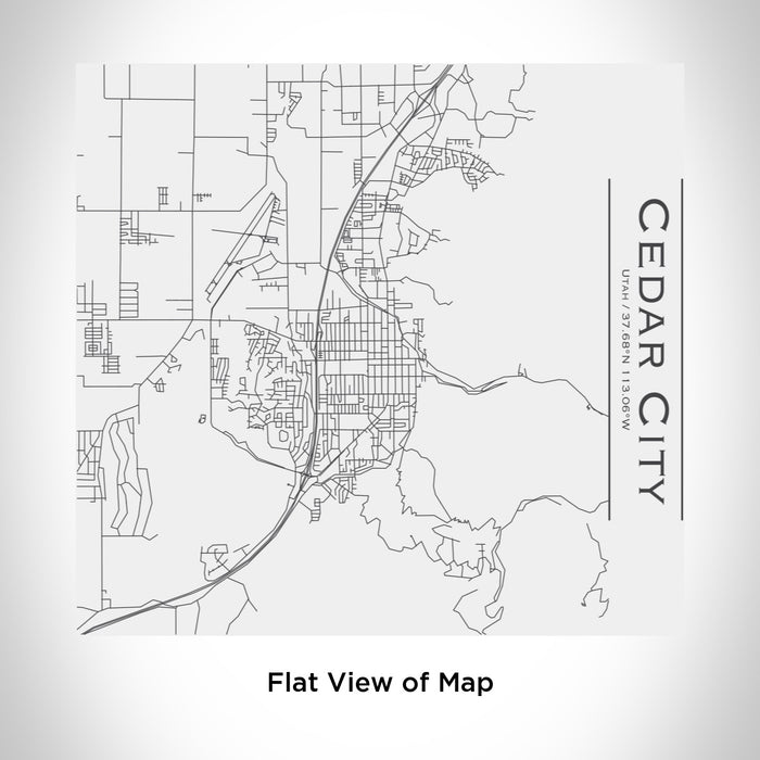 Rendered View of Cedar City Utah Map Engraving on 17oz Stainless Steel Insulated Tumbler in White