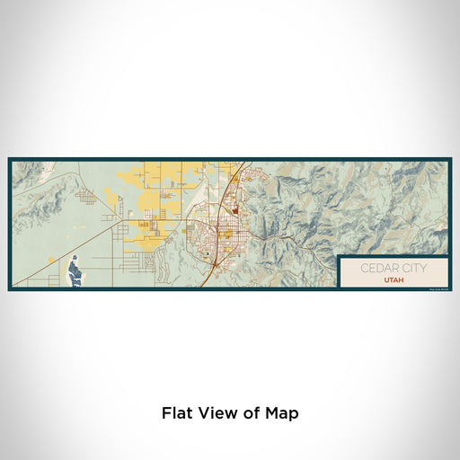 Flat View of Map Custom Cedar City Utah Map Enamel Mug in Woodblock