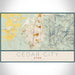 Cedar City Utah Map Print Landscape Orientation in Woodblock Style With Shaded Background