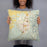 Person holding 18x18 Custom Cedar City Utah Map Throw Pillow in Woodblock