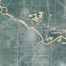 Cedar Falls Iowa Map Print in Afternoon Style Zoomed In Close Up Showing Details