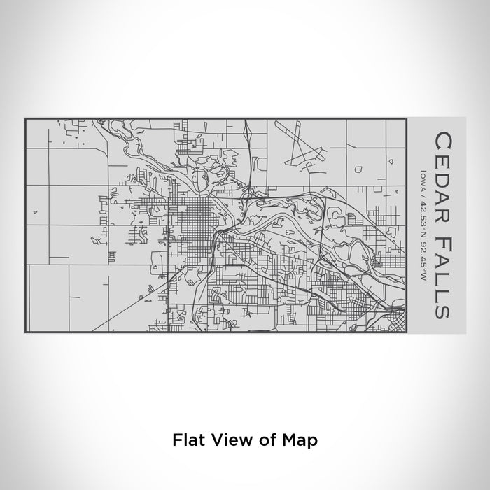 Rendered View of Cedar Falls Iowa Map Engraving on 17oz Stainless Steel Insulated Cola Bottle