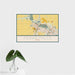 16x24 Cedar Falls Iowa Map Print Landscape Orientation in Woodblock Style With Tropical Plant Leaves in Water