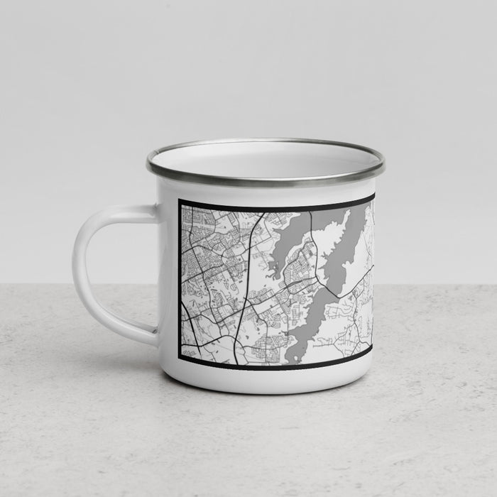 Left View Custom Cedar Hill Texas Map Enamel Mug in Classic