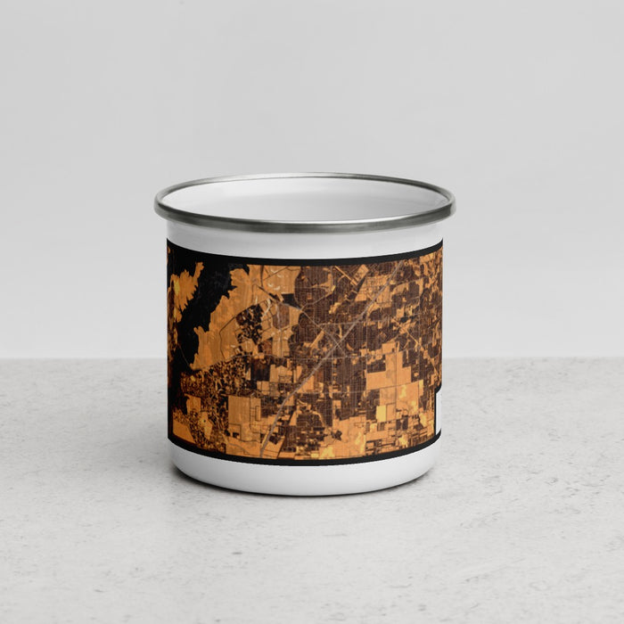 Front View Custom Cedar Hill Texas Map Enamel Mug in Ember