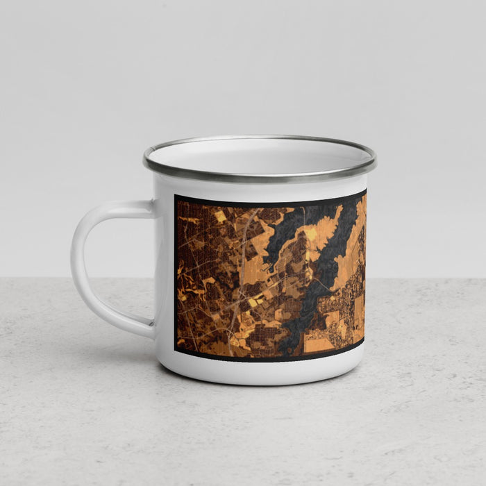 Left View Custom Cedar Hill Texas Map Enamel Mug in Ember