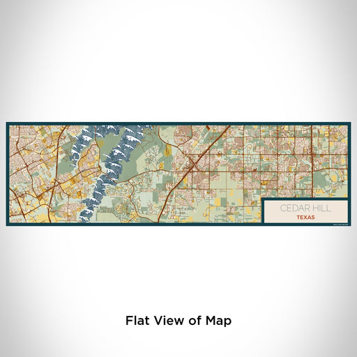 Flat View of Map Custom Cedar Hill Texas Map Enamel Mug in Woodblock