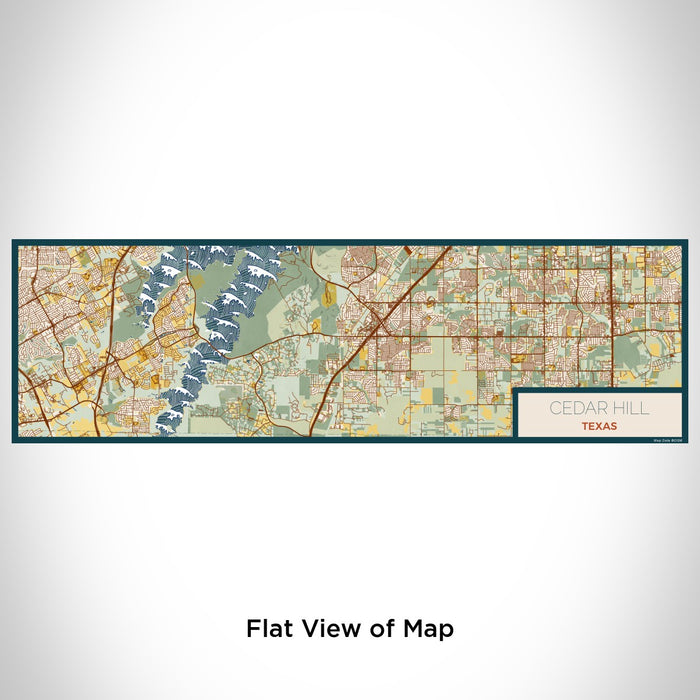 Flat View of Map Custom Cedar Hill Texas Map Enamel Mug in Woodblock