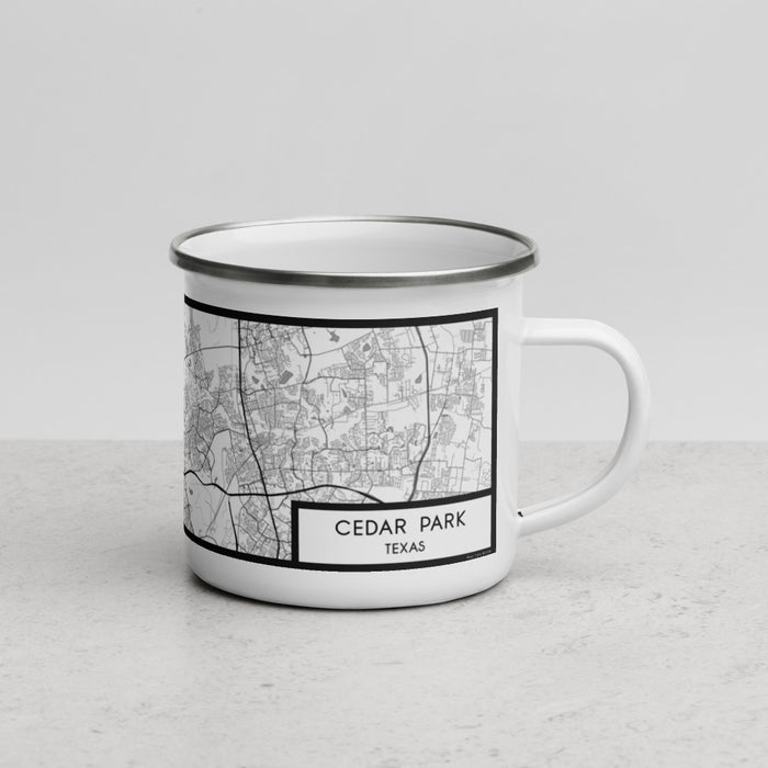 Right View Custom Cedar Park Texas Map Enamel Mug in Classic