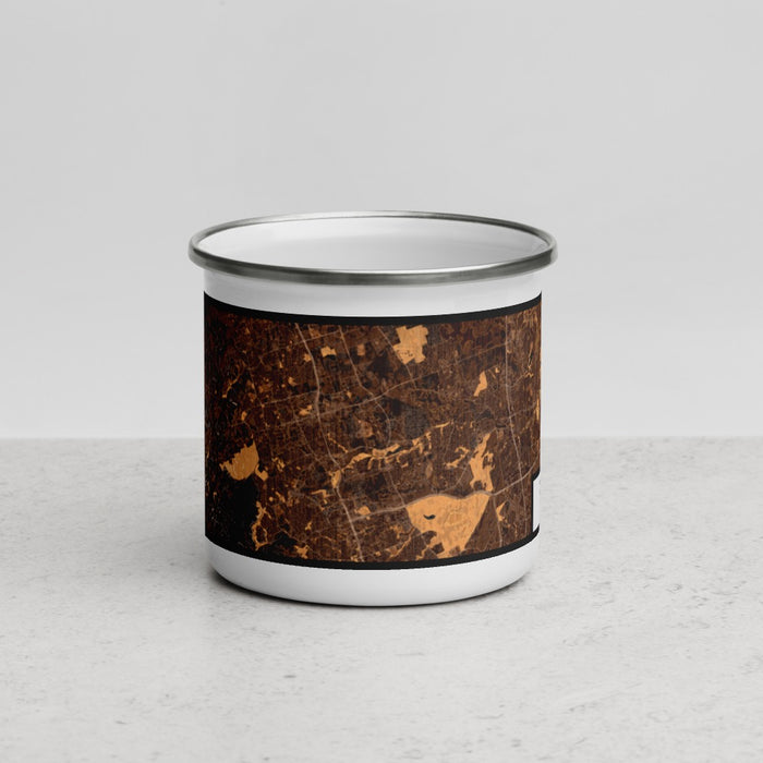 Front View Custom Cedar Park Texas Map Enamel Mug in Ember