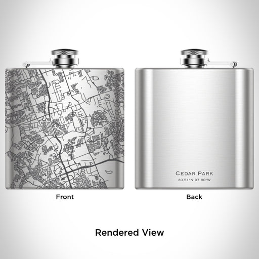 Rendered View of Cedar Park Texas Map Engraving on undefined