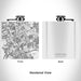 Rendered View of Cedar Park Texas Map Engraving on 6oz Stainless Steel Flask in White