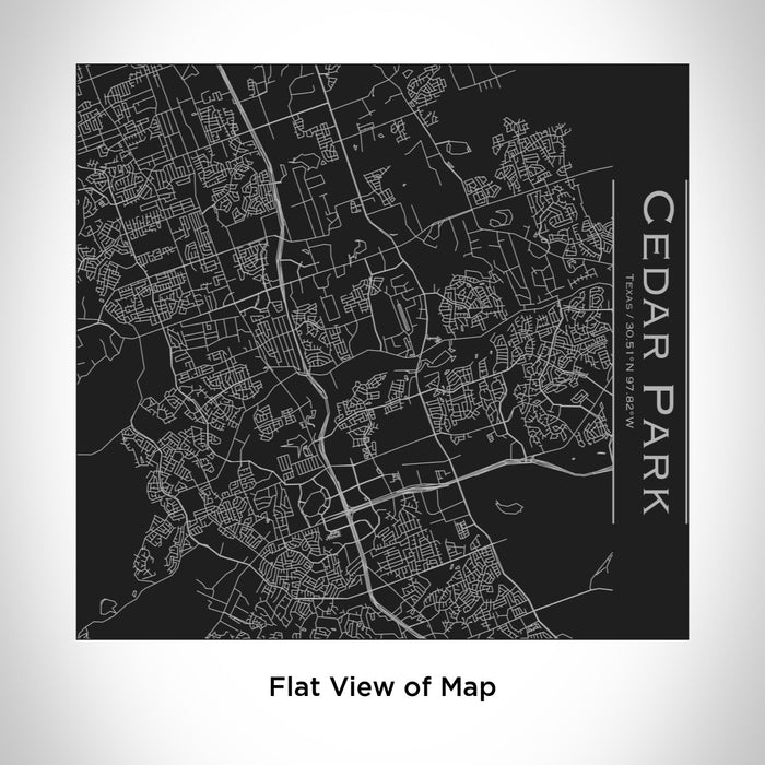 Rendered View of Cedar Park Texas Map Engraving on 17oz Stainless Steel Insulated Tumbler in Black