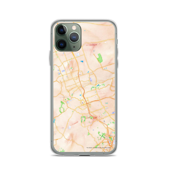 Custom Cedar Park Texas Map Phone Case in Watercolor
