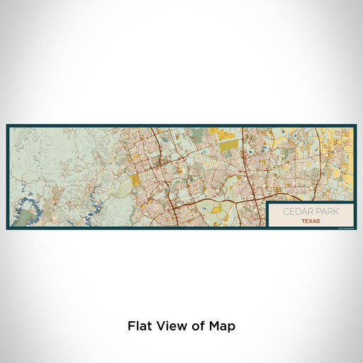 Flat View of Map Custom Cedar Park Texas Map Enamel Mug in Woodblock