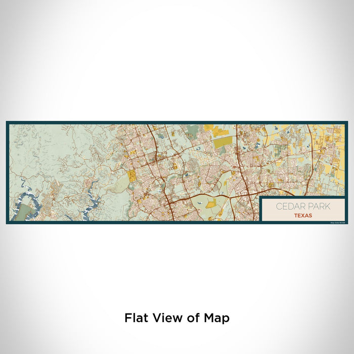 Flat View of Map Custom Cedar Park Texas Map Enamel Mug in Woodblock
