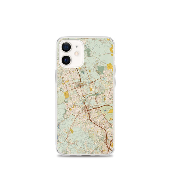 Custom Cedar Park Texas Map iPhone 12 mini Phone Case in Woodblock
