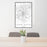 24x36 Cedar Rapids Iowa Map Print Portrait Orientation in Classic Style Behind 2 Chairs Table and Potted Plant