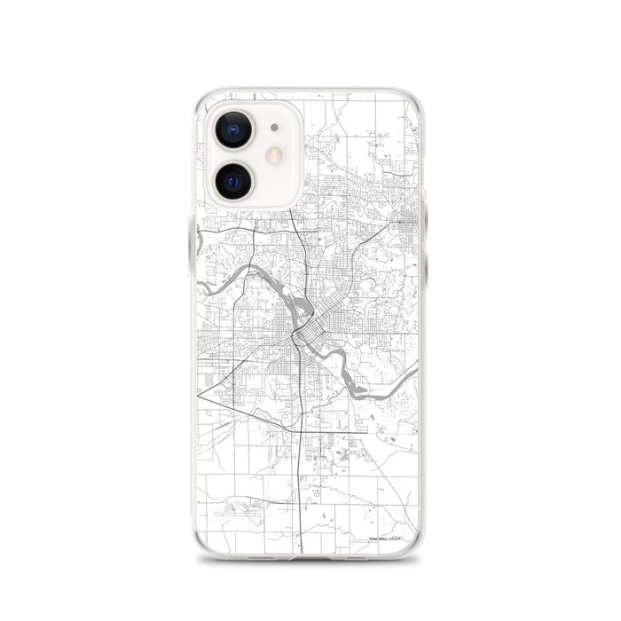 Custom Cedar Rapids Iowa Map iPhone 12 Phone Case in Classic