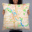 Person holding 22x22 Custom Cedar Rapids Iowa Map Throw Pillow in Watercolor