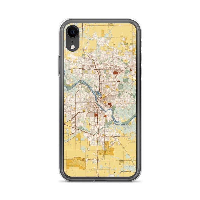 Custom Cedar Rapids Iowa Map Phone Case in Woodblock