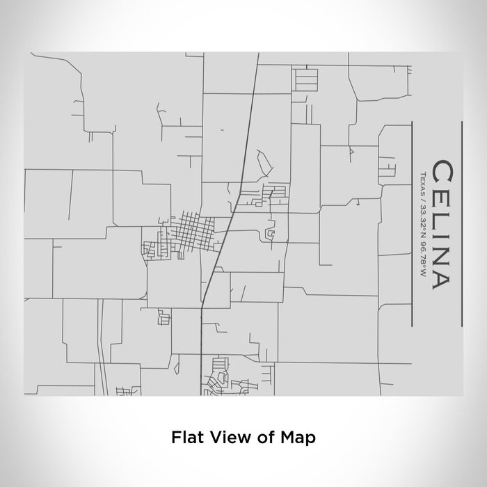 Rendered View of Celina Texas Map Engraving on 20oz Stainless Steel Insulated Bottle with Bamboo Top