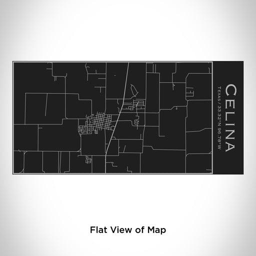 Rendered View of Celina Texas Map Engraving on 17oz Stainless Steel Insulated Cola Bottle in Black