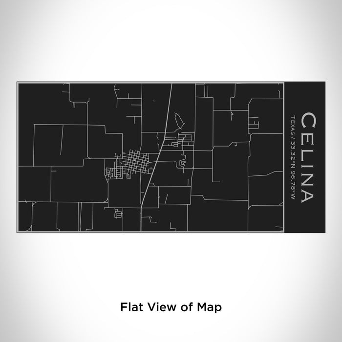 Rendered View of Celina Texas Map Engraving on 17oz Stainless Steel Insulated Cola Bottle in Black