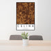 24x36 Celina Texas Map Print Portrait Orientation in Ember Style Behind 2 Chairs Table and Potted Plant