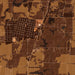 Celina Texas Map Print in Ember Style Zoomed In Close Up Showing Details