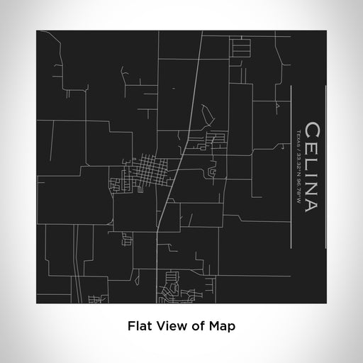 Rendered View of Celina Texas Map Engraving on 17oz Stainless Steel Insulated Tumbler in Black