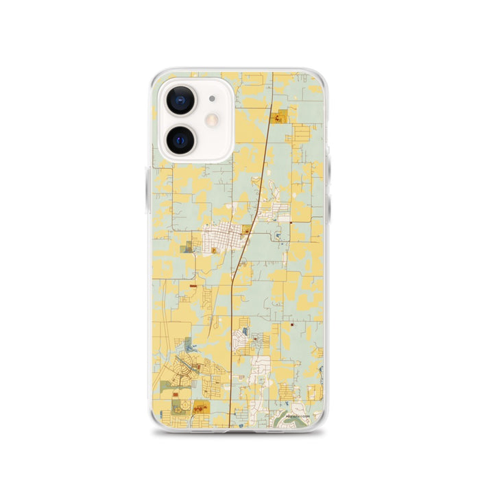 Custom Celina Texas Map iPhone 12 Phone Case in Woodblock