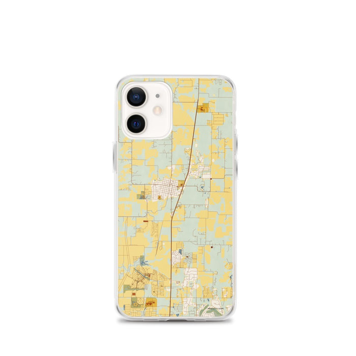 Custom Celina Texas Map iPhone 12 mini Phone Case in Woodblock