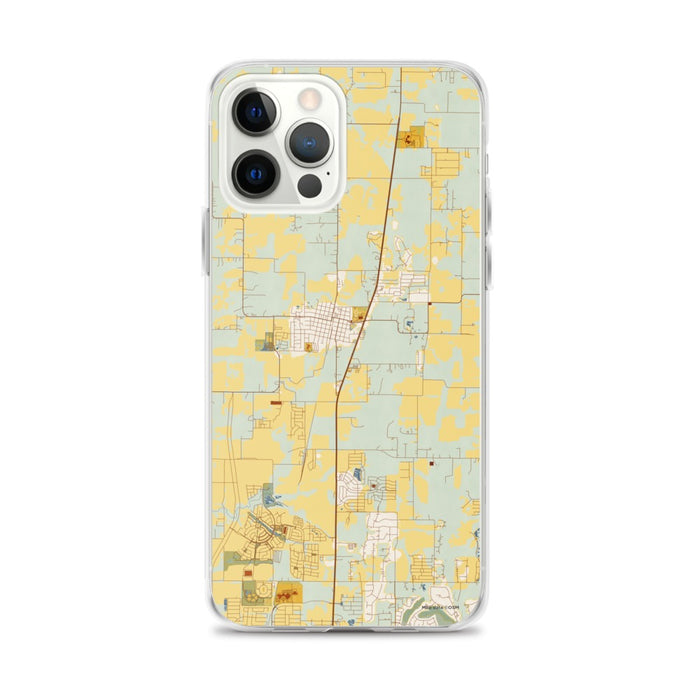 Custom Celina Texas Map iPhone 12 Pro Max Phone Case in Woodblock