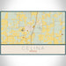 Celina Texas Map Print Landscape Orientation in Woodblock Style With Shaded Background