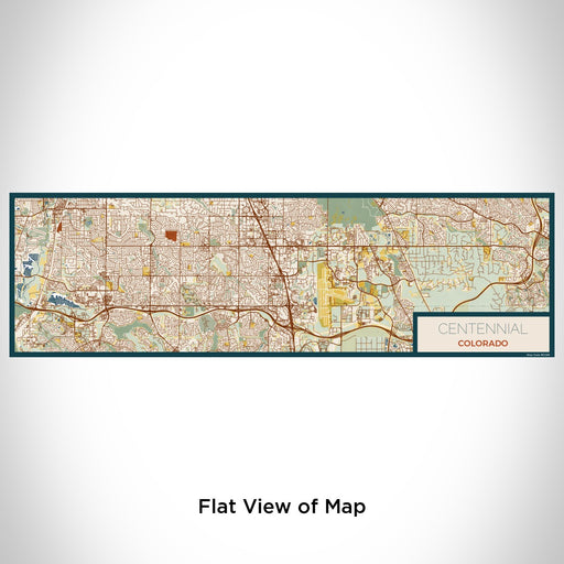 Flat View of Map Custom Centennial Colorado Map Enamel Mug in Woodblock