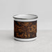 Front View Custom Center Texas Map Enamel Mug in Ember