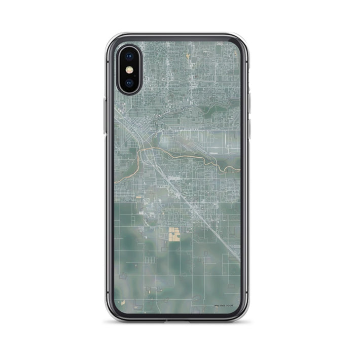 Custom iPhone X/XS Ceres California Map Phone Case in Afternoon