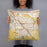 Person holding 18x18 Custom Ceres California Map Throw Pillow in Woodblock