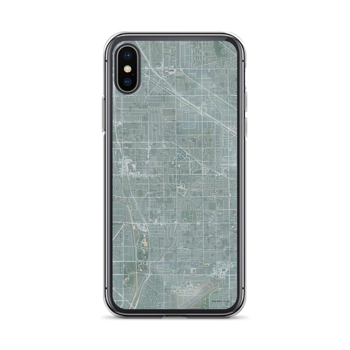 Custom iPhone X/XS Cerritos California Map Phone Case in Afternoon
