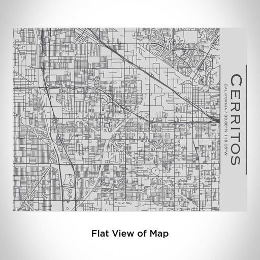 Rendered View of Cerritos California Map Engraving on 20oz Stainless Steel Insulated Bottle with Bamboo Top