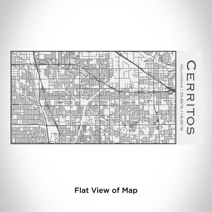 Rendered View of Cerritos California Map Engraving on 17oz Stainless Steel Insulated Cola Bottle in White
