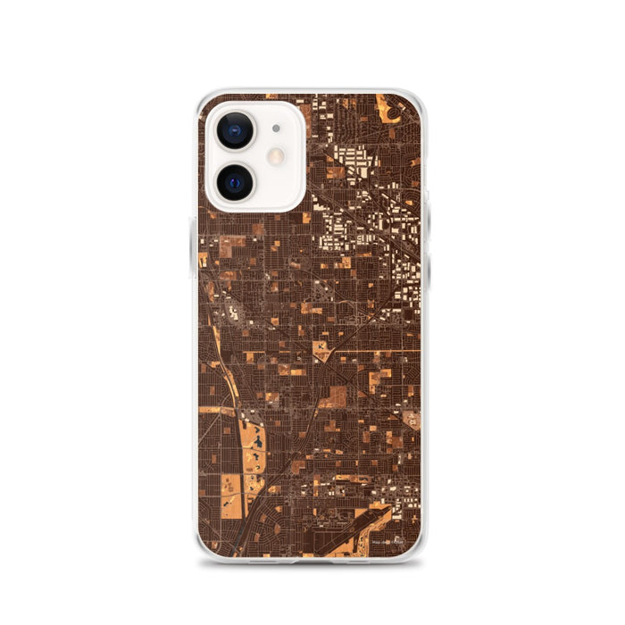 Custom iPhone 12 Cerritos California Map Phone Case in Ember